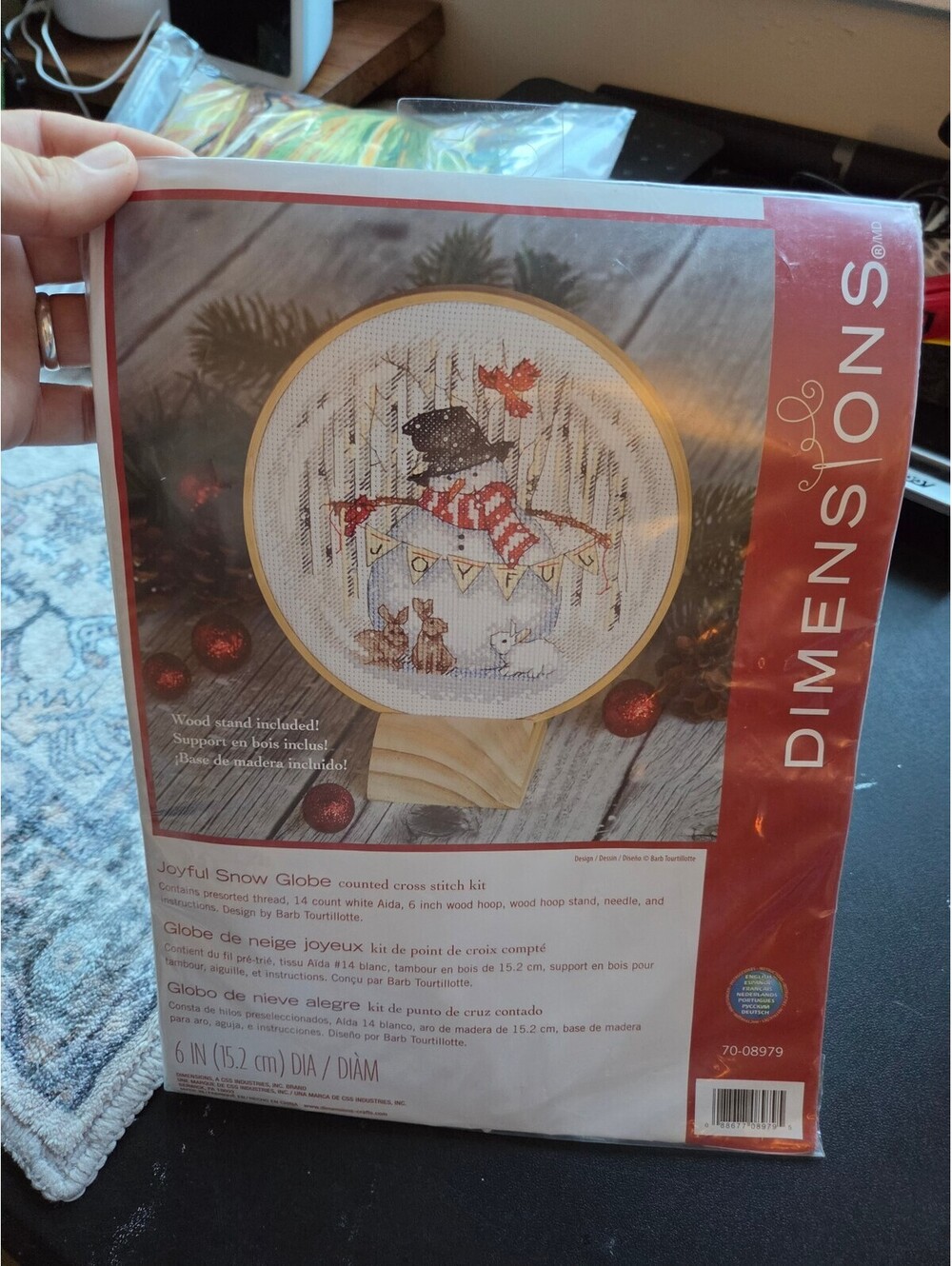Dimensions Joyful Snow Globe Cross Stitch Kit 70-08979 Snowman Christmas 6 Inch